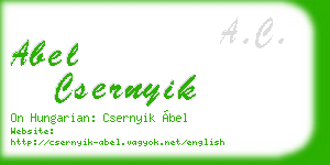 abel csernyik business card